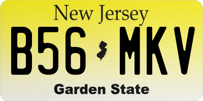 NJ license plate B56MKV