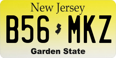 NJ license plate B56MKZ