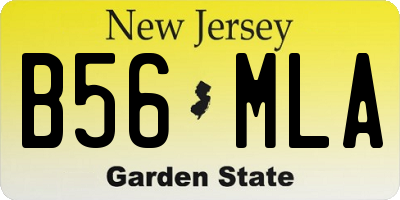 NJ license plate B56MLA