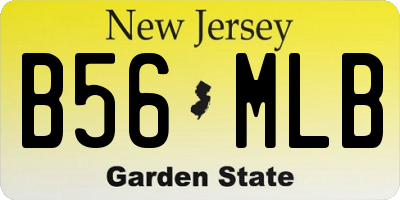 NJ license plate B56MLB