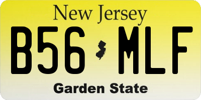 NJ license plate B56MLF