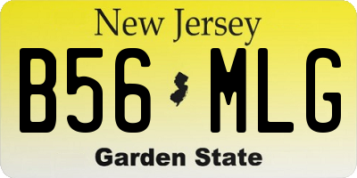 NJ license plate B56MLG