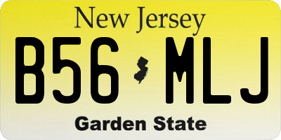 NJ license plate B56MLJ