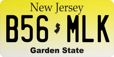 NJ license plate B56MLK