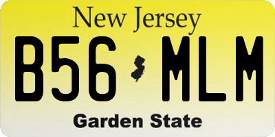 NJ license plate B56MLM