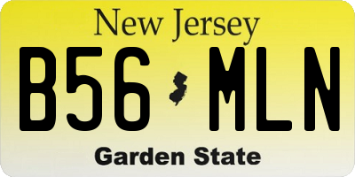 NJ license plate B56MLN