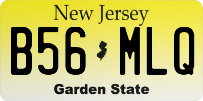 NJ license plate B56MLQ