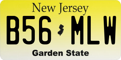 NJ license plate B56MLW