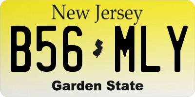 NJ license plate B56MLY