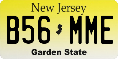 NJ license plate B56MME