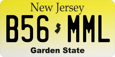 NJ license plate B56MML