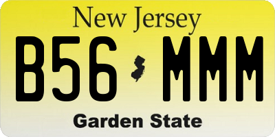 NJ license plate B56MMM