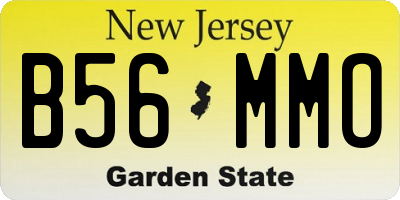 NJ license plate B56MMO