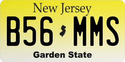 NJ license plate B56MMS