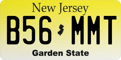 NJ license plate B56MMT