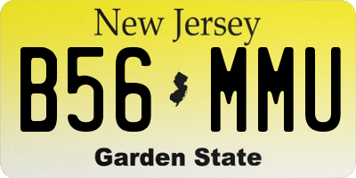 NJ license plate B56MMU