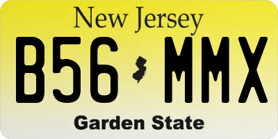NJ license plate B56MMX