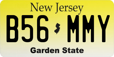 NJ license plate B56MMY