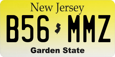 NJ license plate B56MMZ