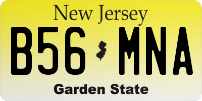 NJ license plate B56MNA