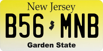 NJ license plate B56MNB