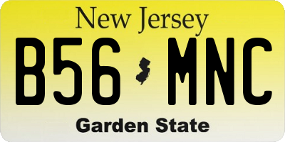 NJ license plate B56MNC