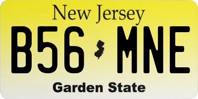 NJ license plate B56MNE