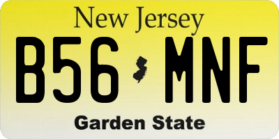 NJ license plate B56MNF