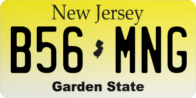 NJ license plate B56MNG