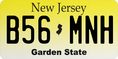 NJ license plate B56MNH