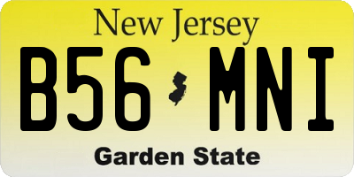 NJ license plate B56MNI