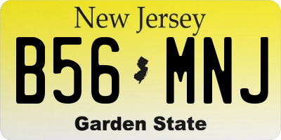 NJ license plate B56MNJ