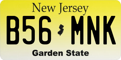 NJ license plate B56MNK