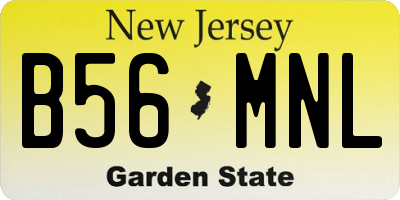 NJ license plate B56MNL