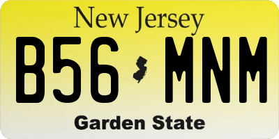 NJ license plate B56MNM