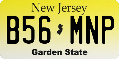 NJ license plate B56MNP