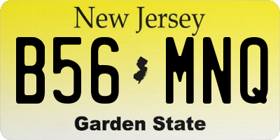 NJ license plate B56MNQ