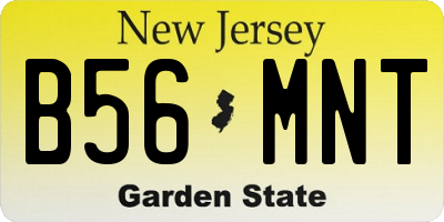 NJ license plate B56MNT