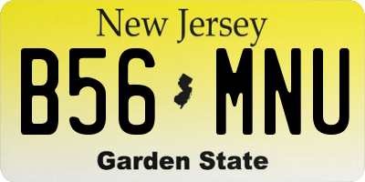 NJ license plate B56MNU