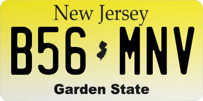 NJ license plate B56MNV