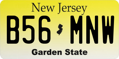 NJ license plate B56MNW