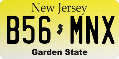 NJ license plate B56MNX