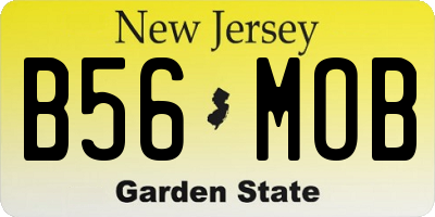 NJ license plate B56MOB