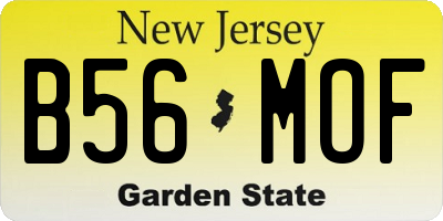 NJ license plate B56MOF