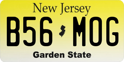NJ license plate B56MOG