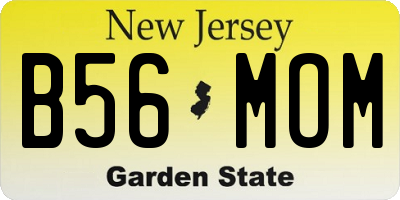 NJ license plate B56MOM