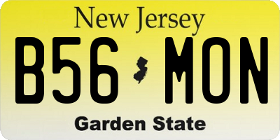 NJ license plate B56MON