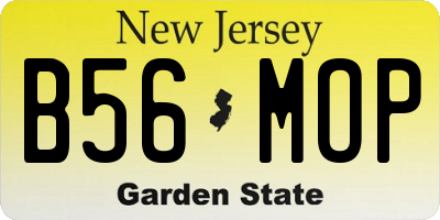 NJ license plate B56MOP