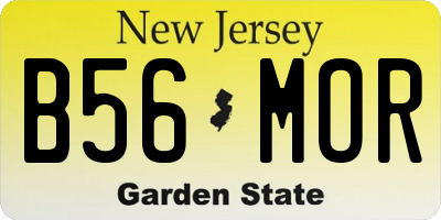NJ license plate B56MOR