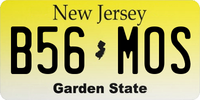 NJ license plate B56MOS